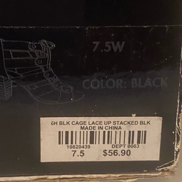 Brand New Torrid Caged Heels Black Strappy Lace Up Gladiator Heeled Sandals Size - Picture 8 of 8